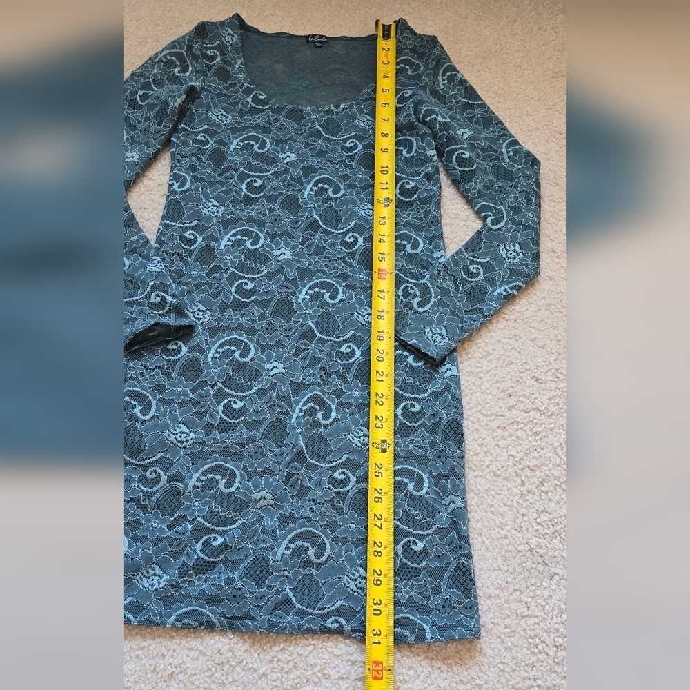 230. Aritzia TALULA "Clarendon" Light Teal Blue Lace Dress Tunic Top Size XS - Picture 5 of 9